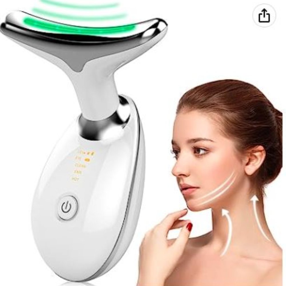 NIB Pamper your Face and Neck with 3 in 1 Portable Electric Face Massager-V2…